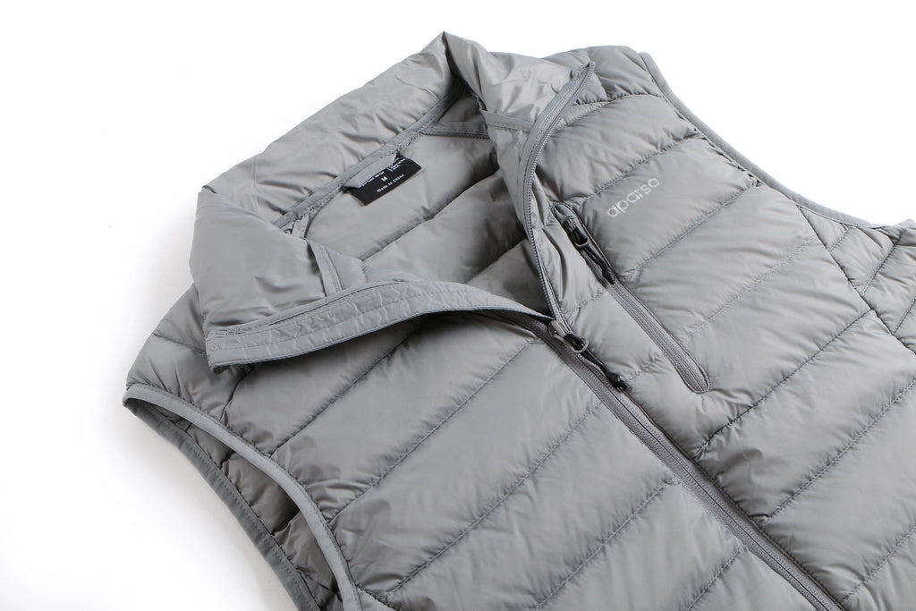 Gray puffer vest on a white background Aparso