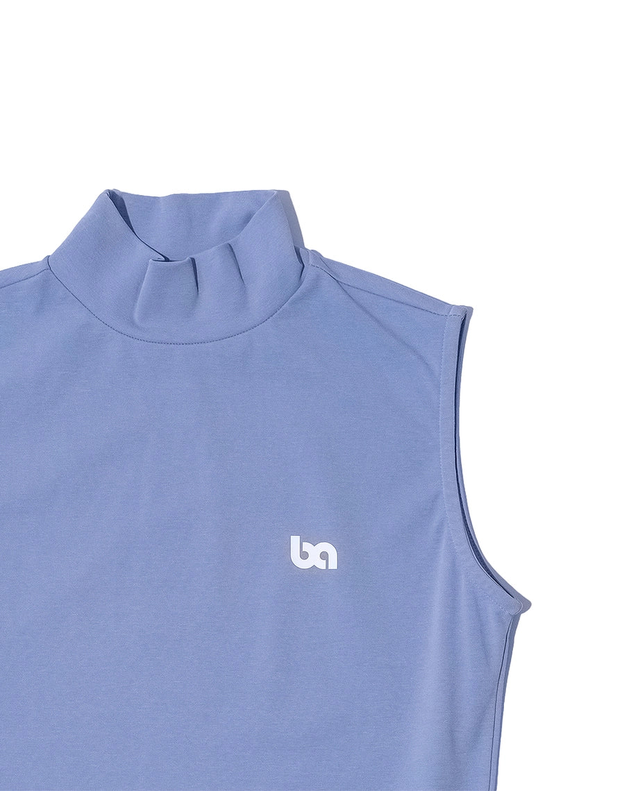 Light blue sleeveless top with a logo on a white background