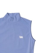 Light blue sleeveless top with a logo on a white background