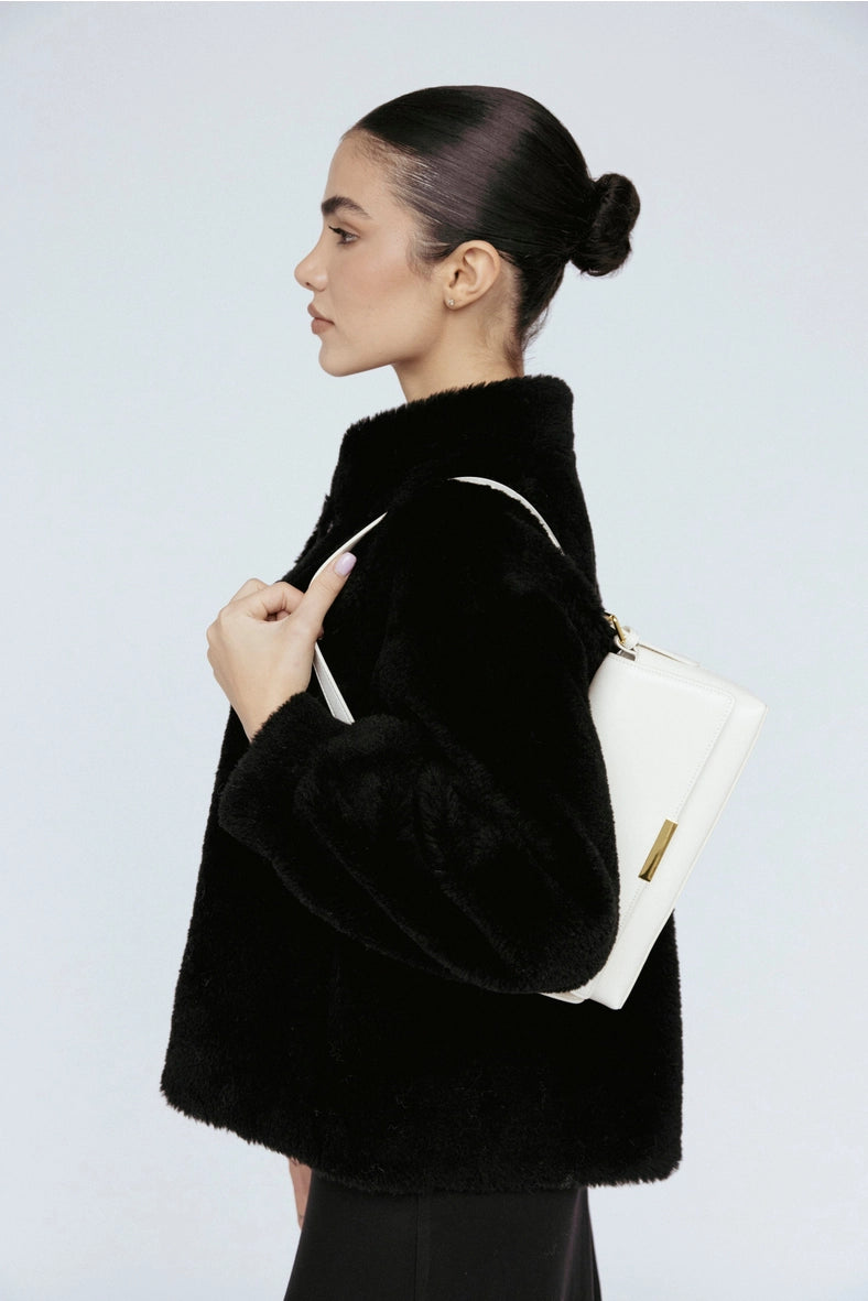 Amanda Maria Wool Bomber Teddy Jacket