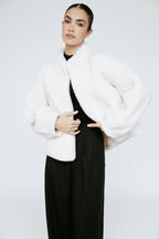 Amanda Maria Wool Bomber Teddy Jacket