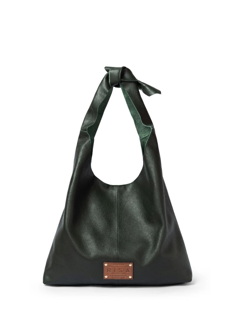 Risa Vancouver Knot Leather Shoulder Bag (Hunter Green)