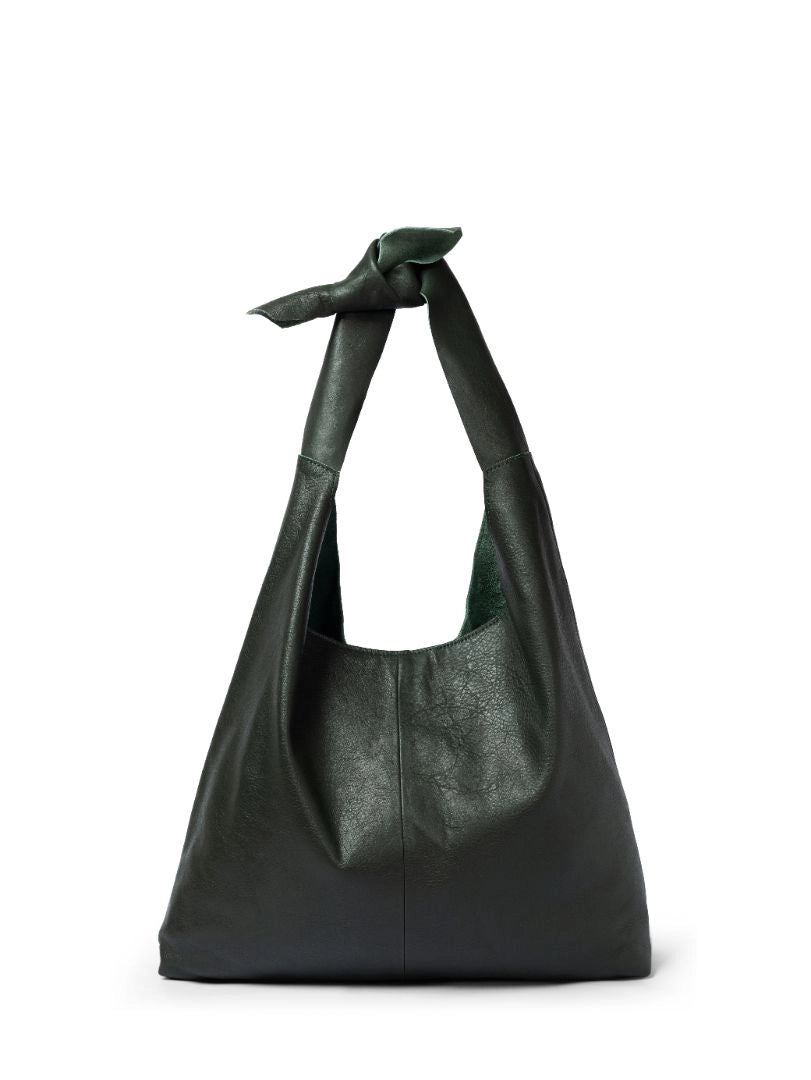 Risa Vancouver Knot Leather Shoulder Bag (Hunter Green)