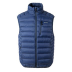 Blue puffer vest with a brand logo on a white background Aparso