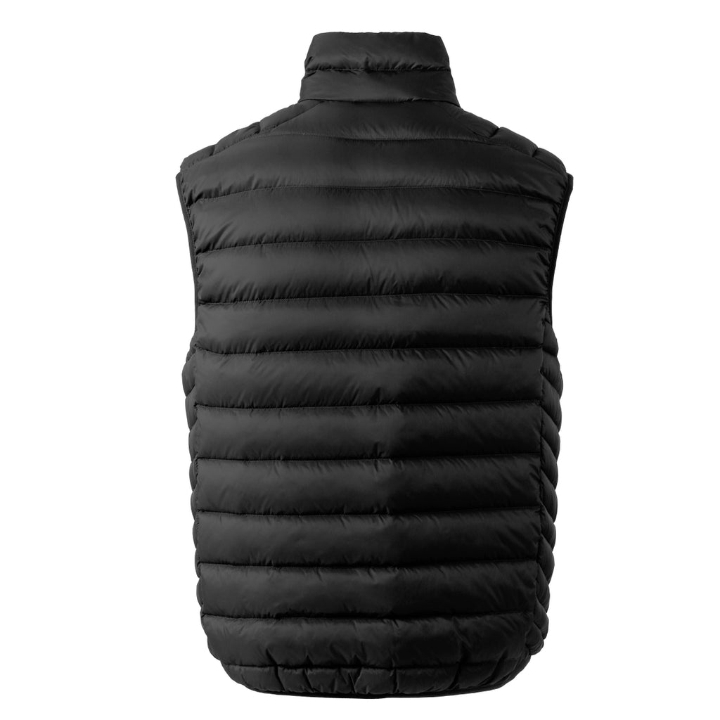 Black puffer vest on a white background Aparso