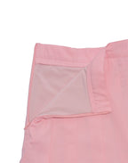 Close up of pink BOV Active BA pleated skirt showing zipper