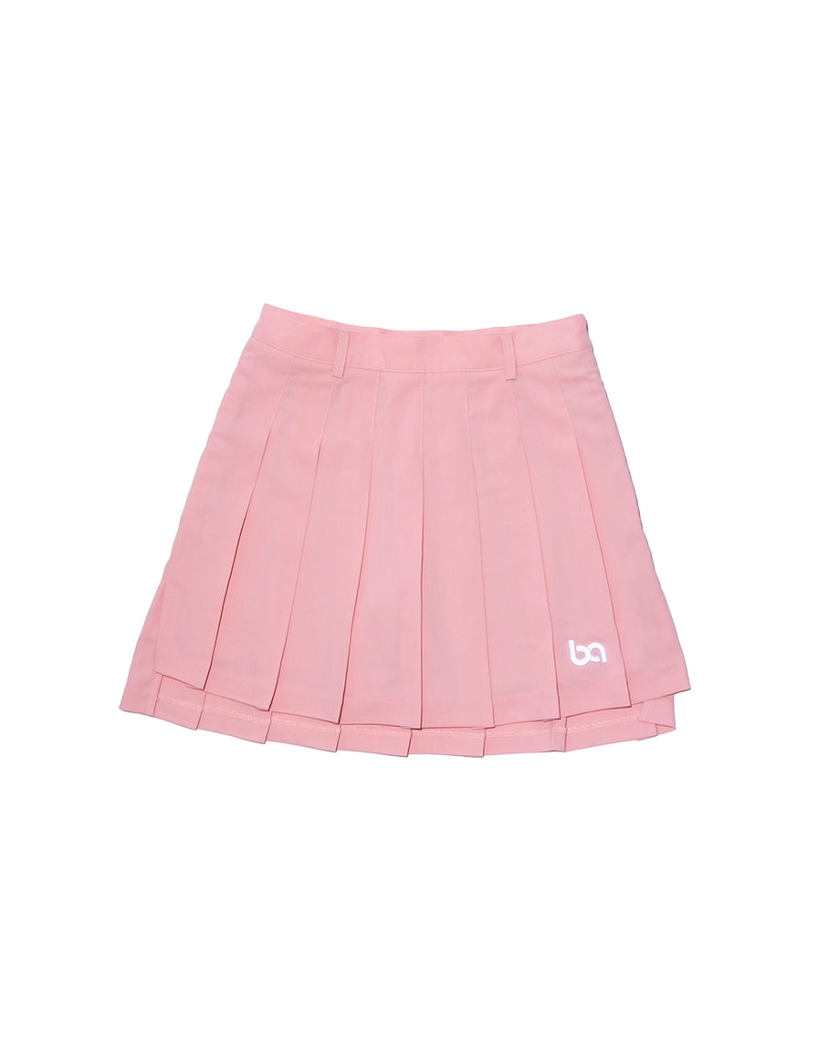 close up of pink BOV Active BA pleated skirt 