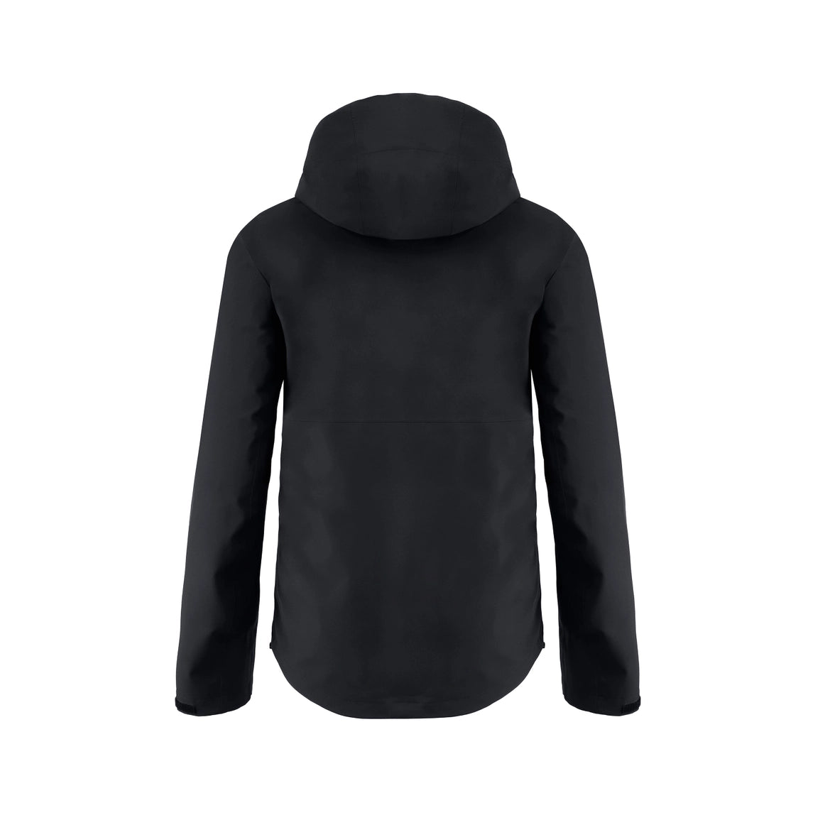 Black jacket with a hood on a white background Aparso