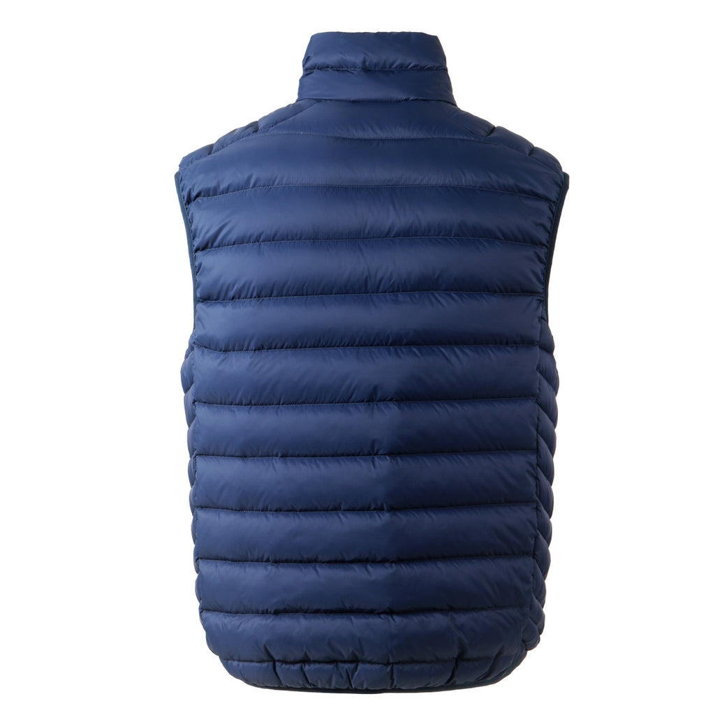 Blue puffer vest on a white background Aparso