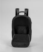 Black backpack on a light gray background RYU